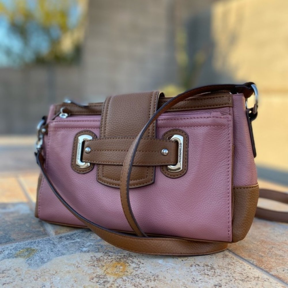 Tignanello Leather Crossbody Bag mauve